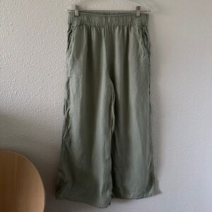 Sigrid Olsen green linen pants, size L